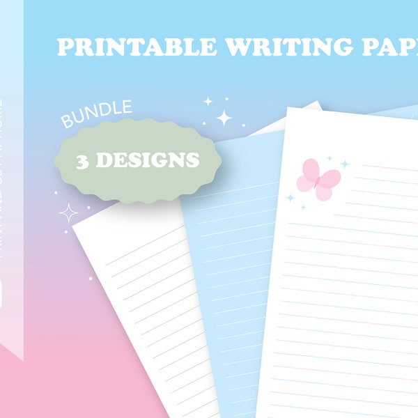 fancy writing paper printable Printable Writing Paper - Spring, Pastel, Butterfly | Digital Stationery, Bullet Journal, Penpal, Planner | PNG | Instant Download