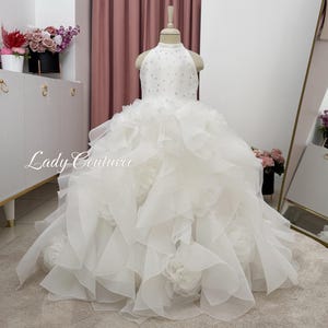 diamond organza ruffle dress in white ASOS LUXE organza ruffle halter neck mini dress in white