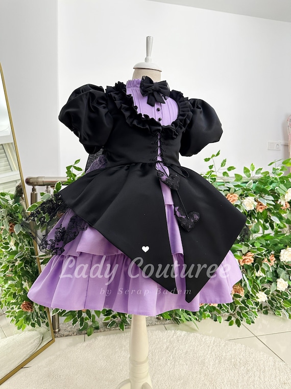 kuromi party dress Kuromi Dress for Girls Purple & Black Tulle Kawaii Outfit, Handmade