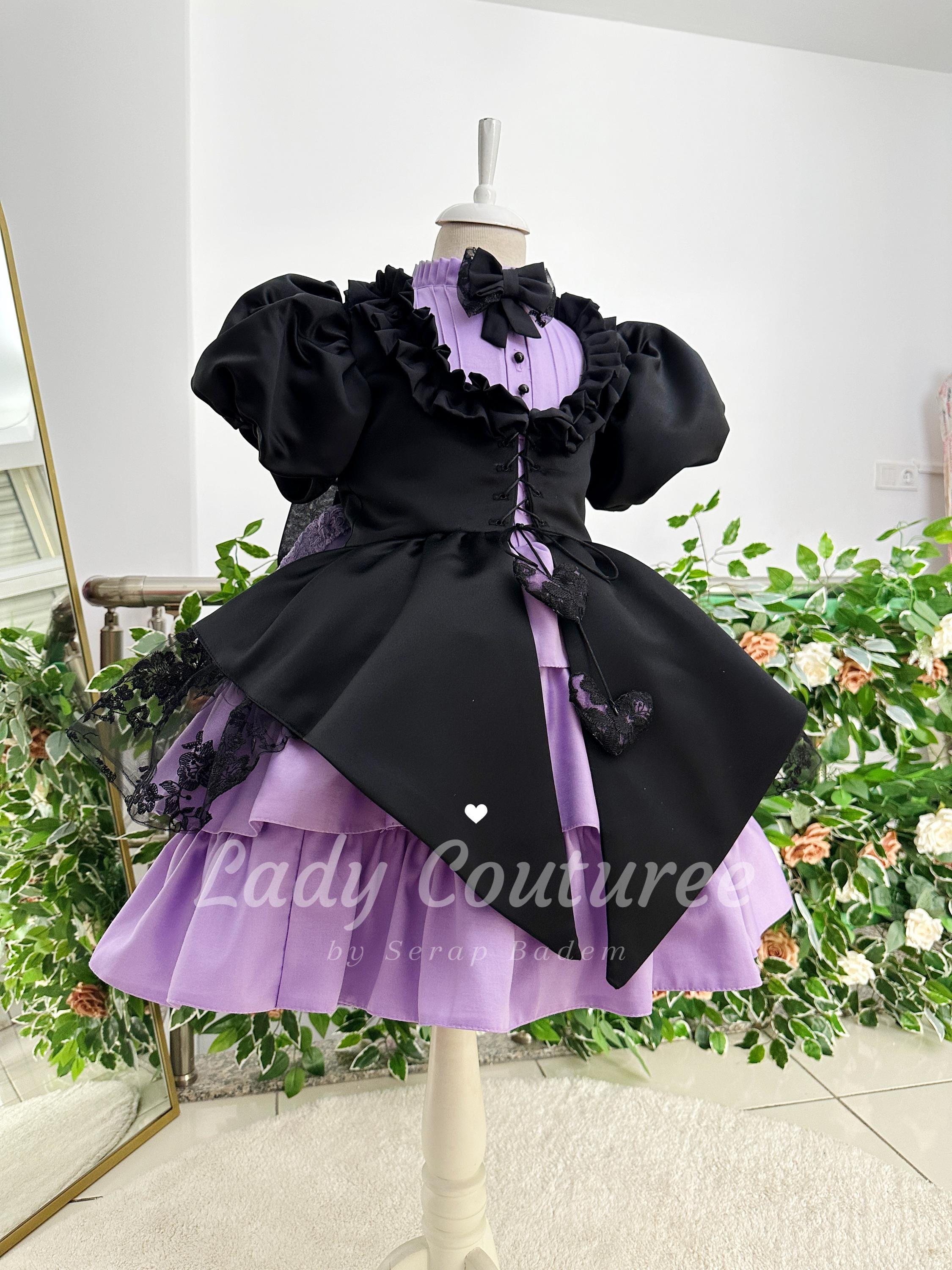 kuromi dress for birthday Sanrio Costume from Hello Kitty Kids Wanna Party Our store is not responsible for delays caused by Adverse Weather Conditions Girls' Sanrio Kuromi Character Dress