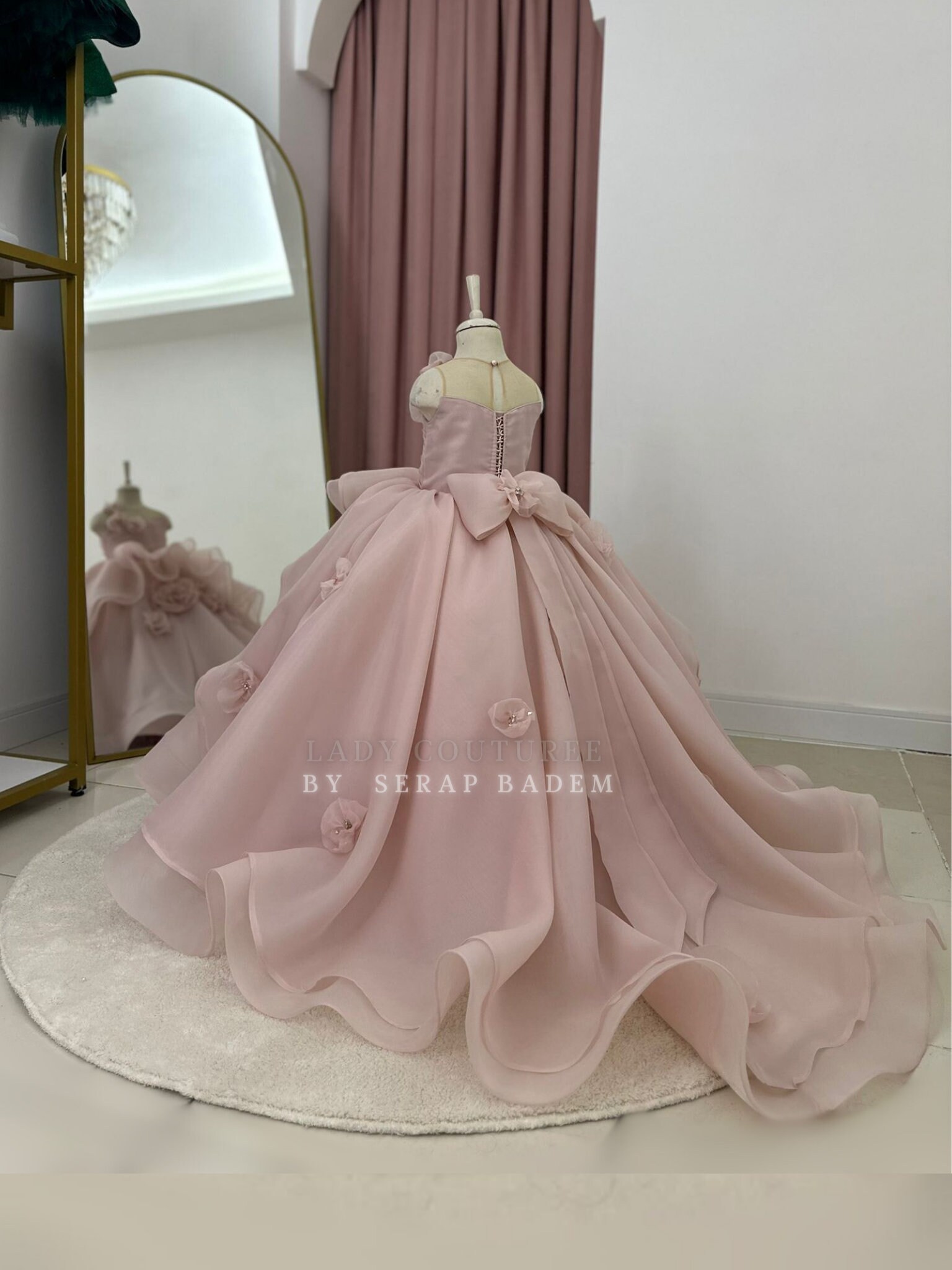XIPAI Flower Girl Dress For Pageants & Parties - Ages 3 Months To 9 Years, Tulle Hem, Big Back Bow, Multiple Colors