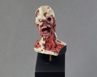 Painted Bust, Zombie. Handmade collectible figure. Collector&#39;s Item. Gothic home decor, Original Gift. Horror monsters
