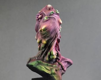 Painted Alien Bust head. Handmade collectible figure. Collector&#39;s Item. Gothic home decor, Original Gift. Science fiction, Sci-Fi