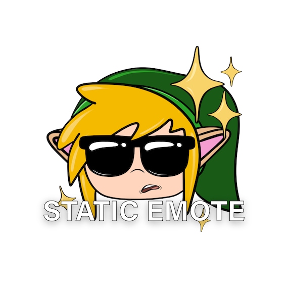 Zelda Inspired Cool Sunglasses Emote | Static Cool Sunglasses Anime Emote for Twitch & Discord