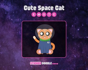 Emote de Gato Espacial Fofo | Twitch e Discord (PNG)