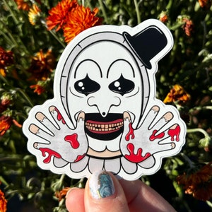 Terror Clown Slasher Die Cut Sticker | 3 Inch Matte Horror Halloween Sticker