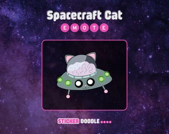 Emote de nave espacial de gato espacial: Emotes estáticos do Twitch/Discord