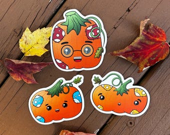Pumpkin Patch Sticker Bundle (3-Pack) | 3 Inch Matte Pumpkin Halloween Stickers