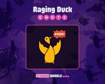 Emote de Pato Furioso e Irritado | Emotes Digitais Desenhados à Mão para Twitch/Discord