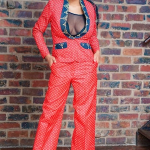 African Print Two Piece Suit Set