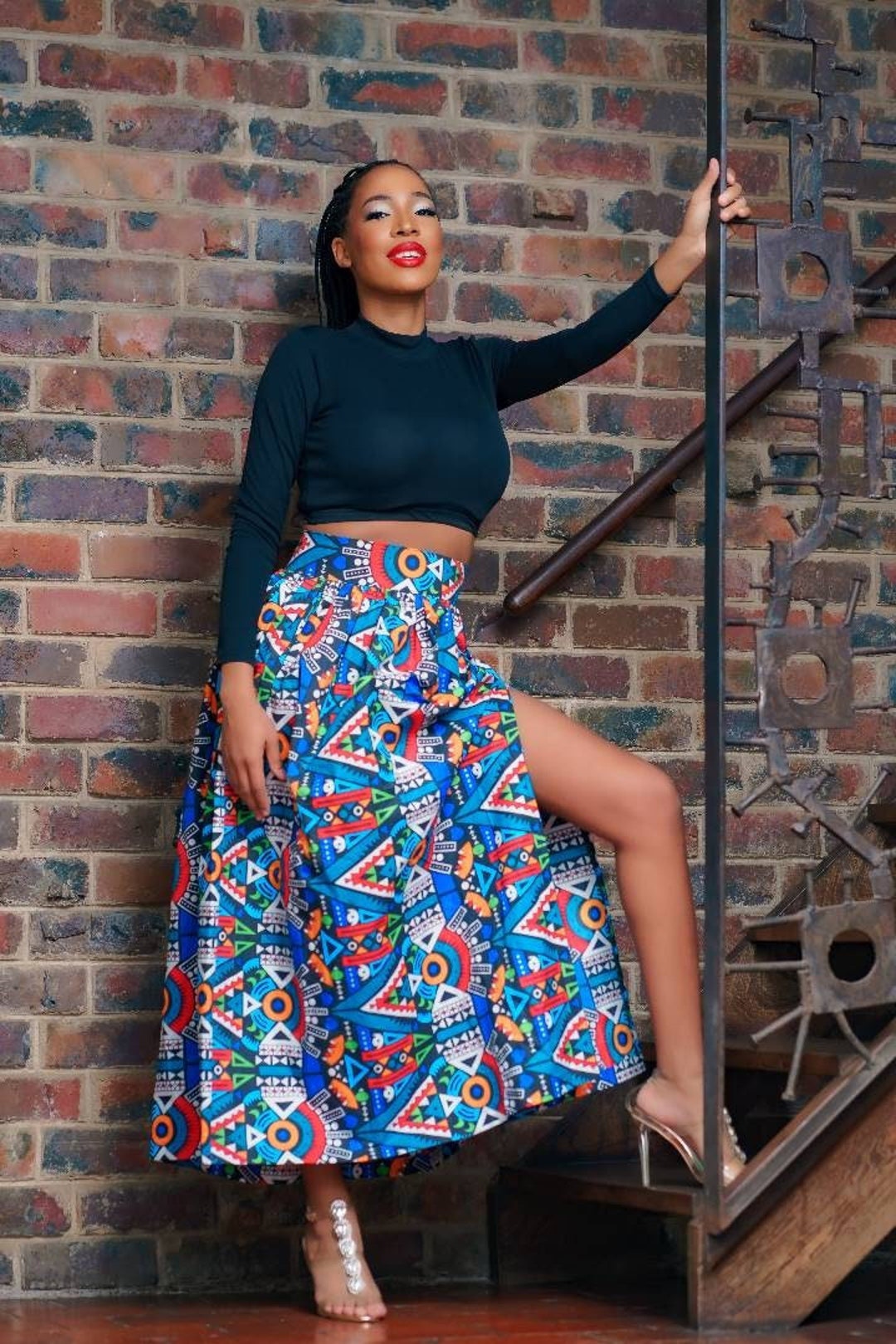 スカート vintage African batik skirt Monique vintagestore | African Batik Skirt × Vintage T-shirt