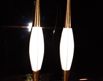 James Mont 1950s Vintage Mid Century Large Brass Table Lamp-a Pair
