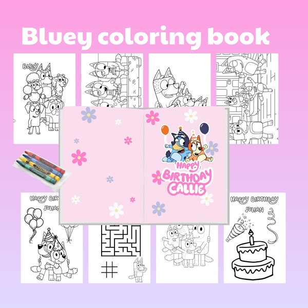 Bluey Coloring book, pink