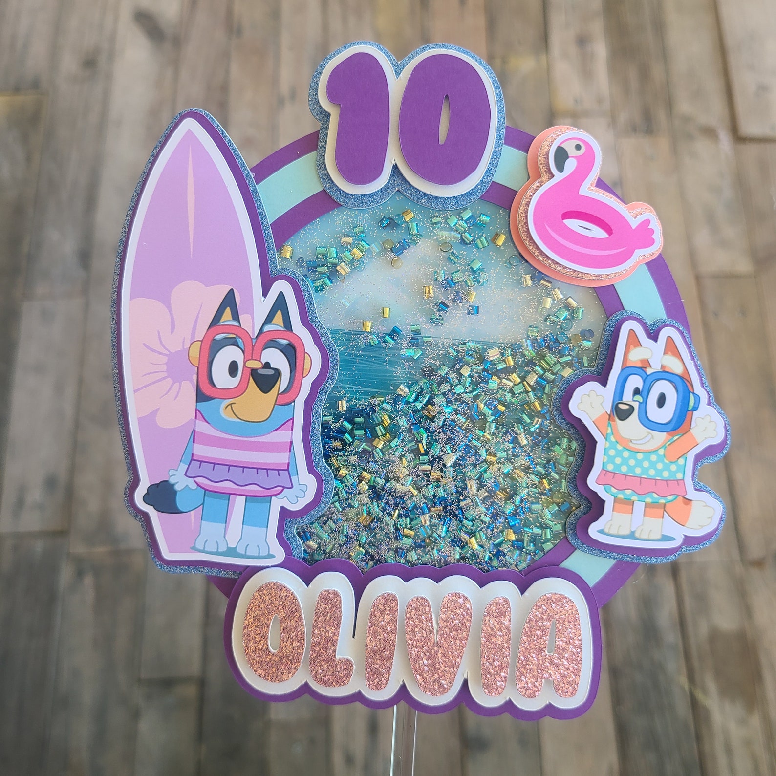 Bluey summer Cake Topper