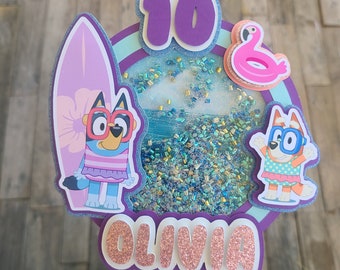 Bluey summer Cake Topper
