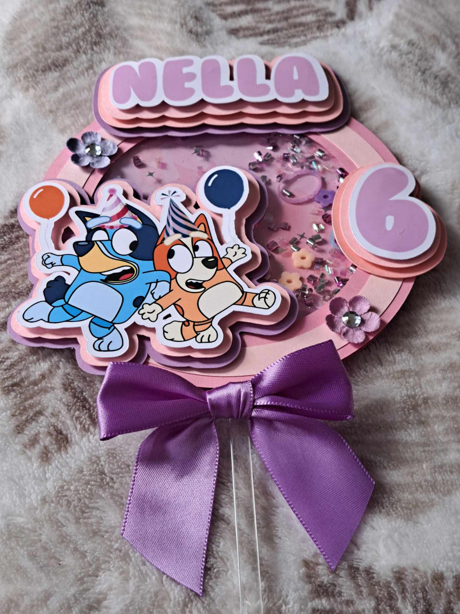 Bluey Coquette Cake Topper