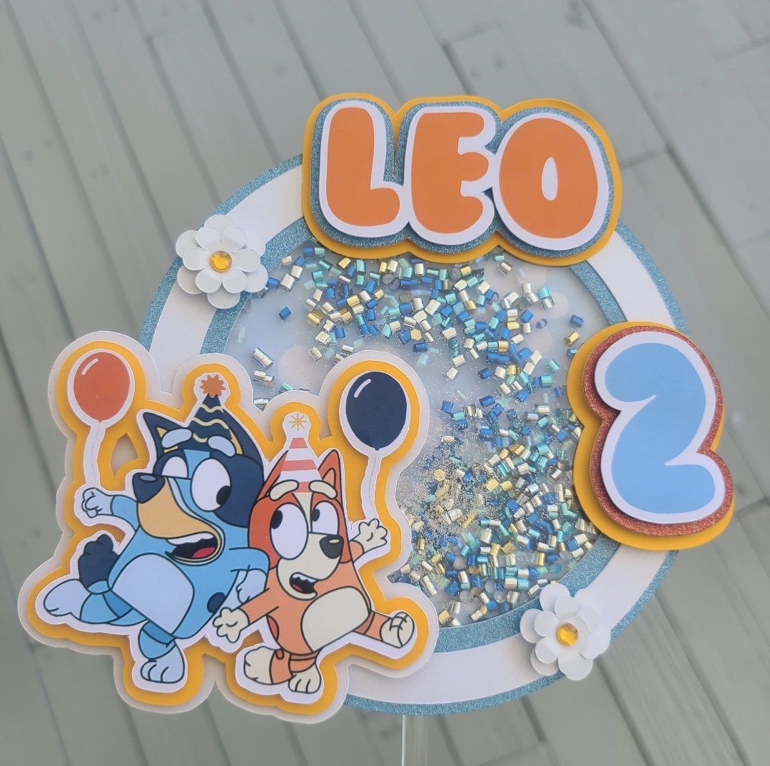 Bluey Blue Cake Topper