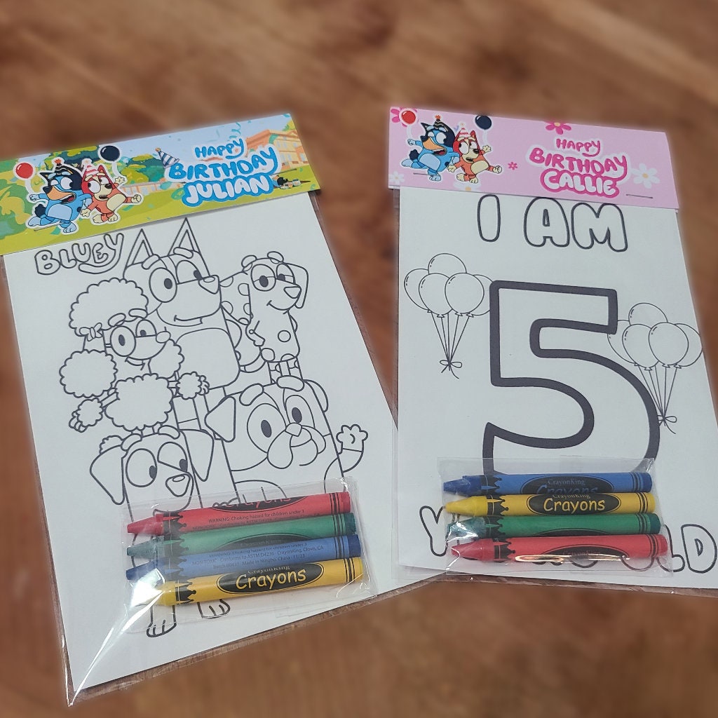 Personalized Bluey Coloring Book Set