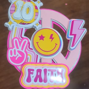 Groovy Cake Topper,  preppy