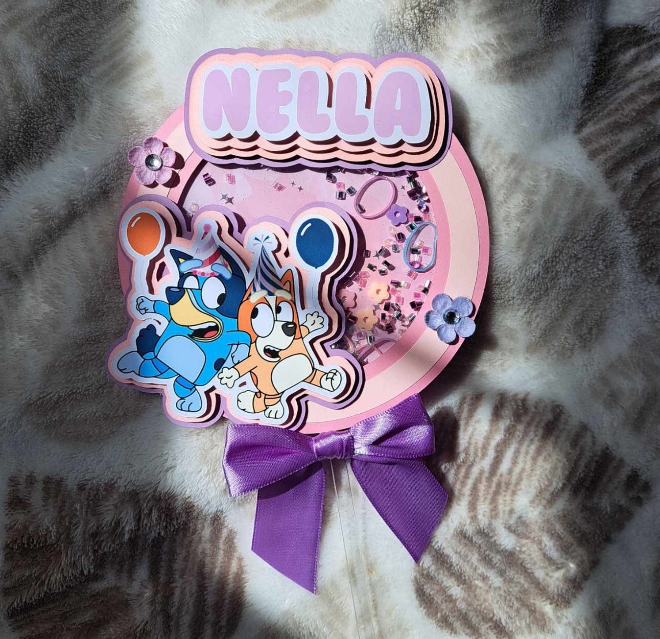Bluey Coquette Cake Topper