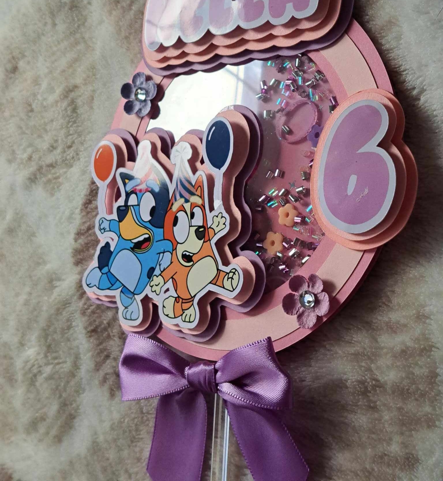 Bluey Coquette Cake Topper