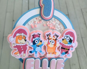 Christmas Bluey Cake Topper