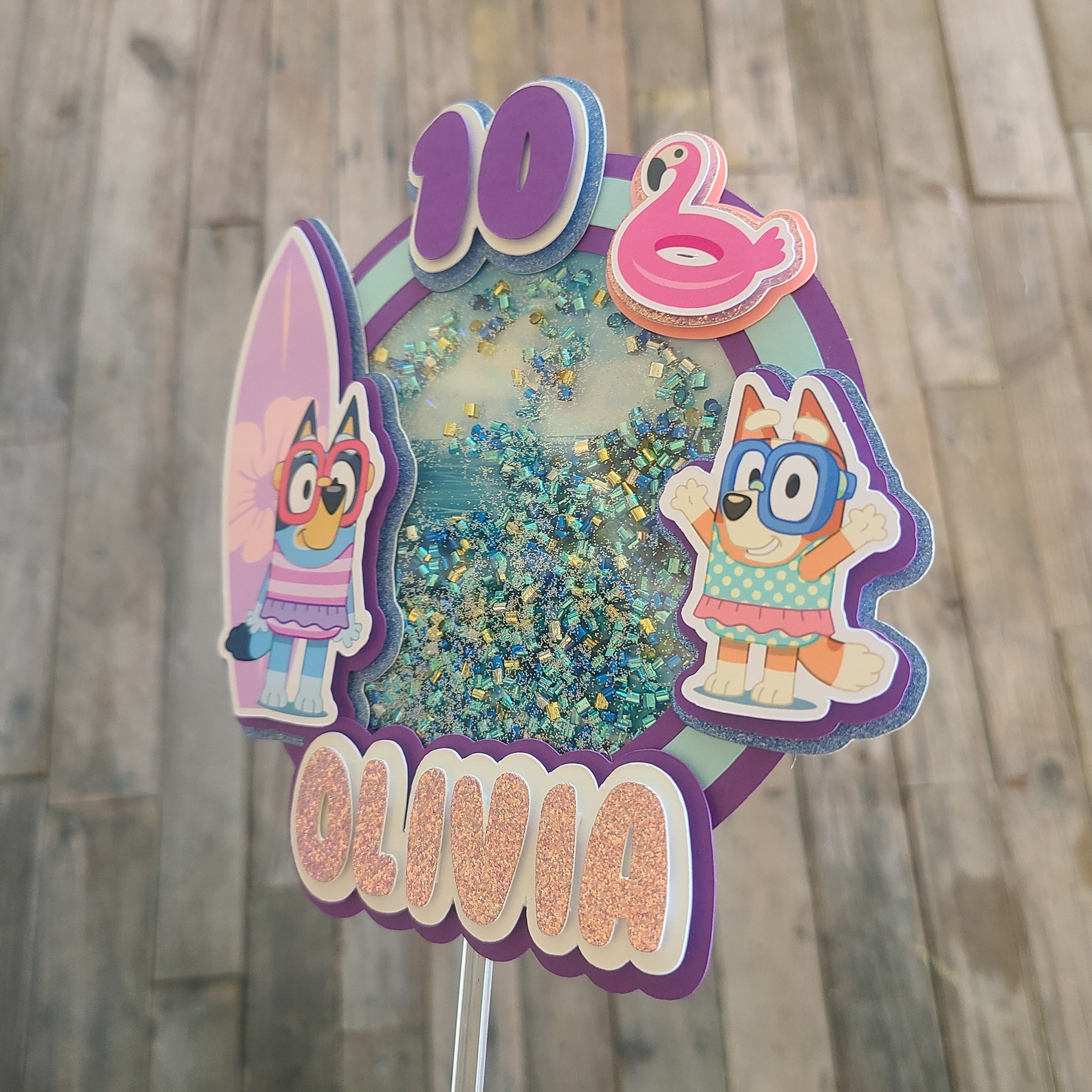Bluey summer Cake Topper