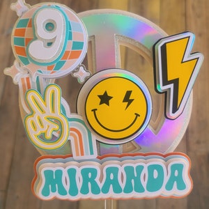 Groovy Cake Topper,  preppy