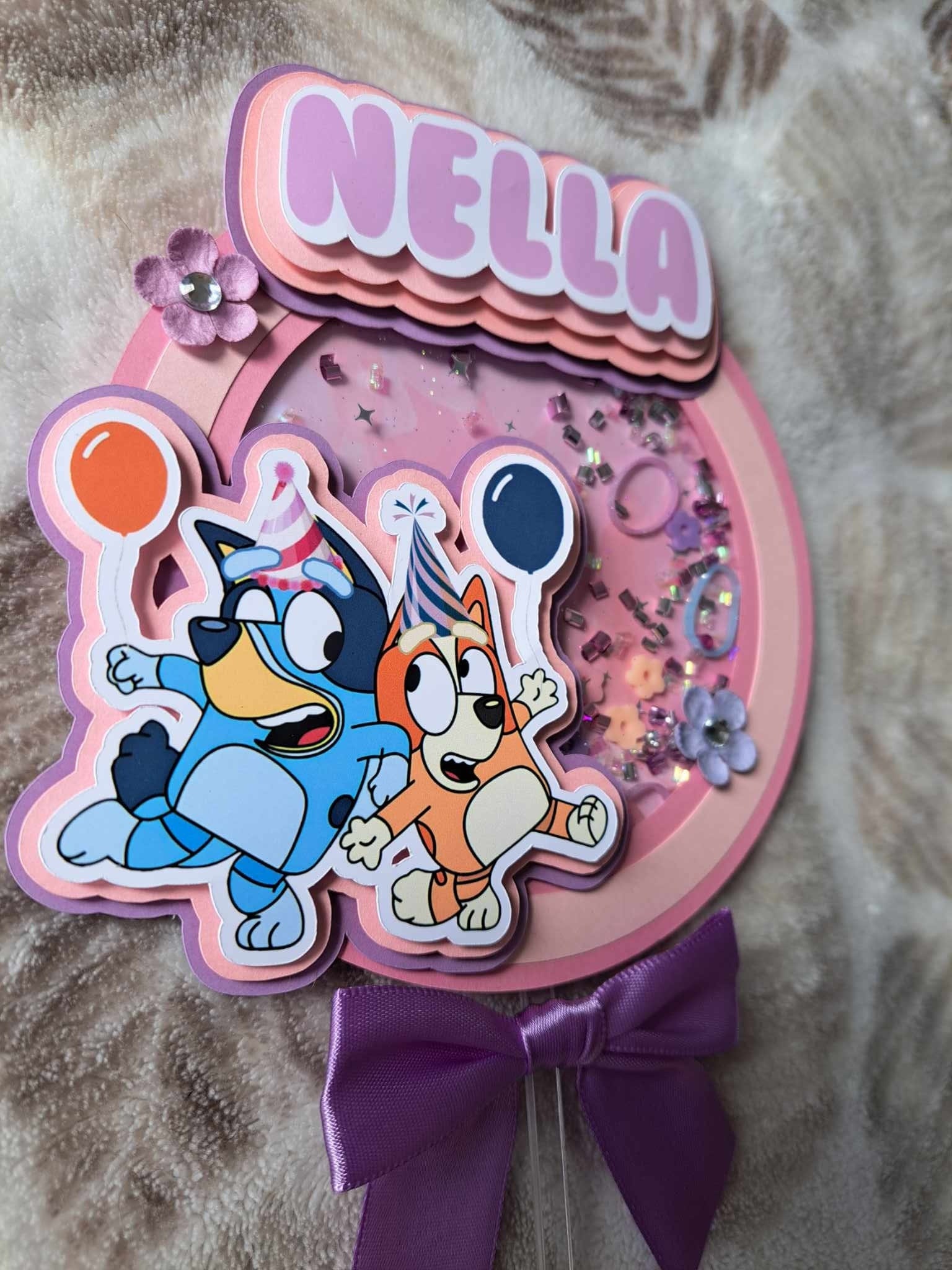 Bluey Coquette Cake Topper