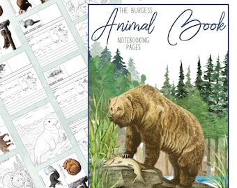 The Burgess Animal Book Notebooking Journal:  Ambleside Homeschool Unit Study with Flashcards, Coloring Pages, Worksheets