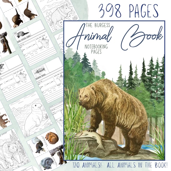 The Burgess Animal Book Notebooking Journal:  Ambleside Homeschool Unit Study with Flashcards, Coloring Pages, Worksheets
