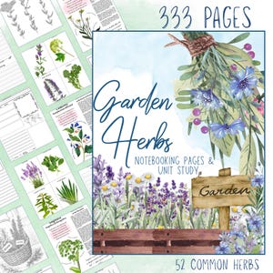 Garden Herbs Homeschool Unit Study: Open and Go Botany Curriculum Flashcards and Coloring Pages