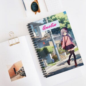 Personalized Anime Notebook: Ruled Line Journal, School Supplies Gift