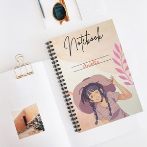 Personalized Anime Notebook: Spiral Journal for School, Ruled Pages