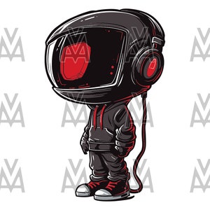 Astronauta lindo dibujos animados vector escalable svg dtg diseño gráfico ilustración