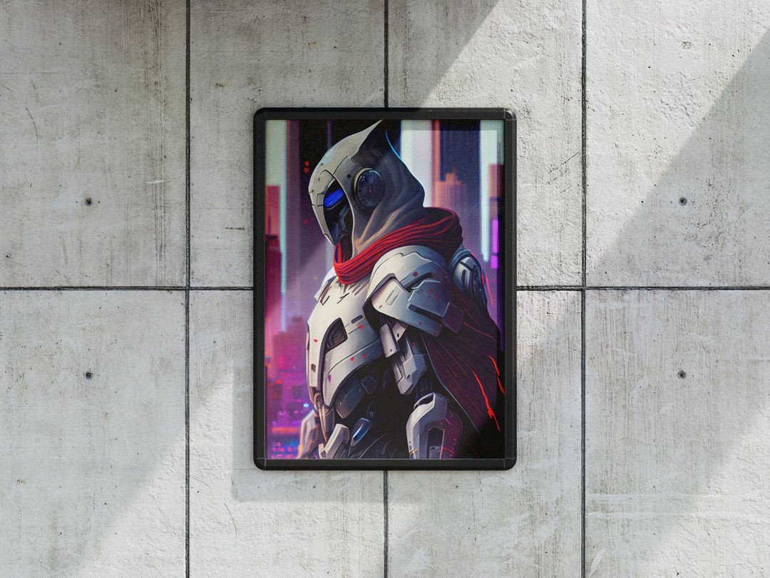 Cyberpunk Assassin Android Wall Art Ultra High Resolution PNG Poster Etsy