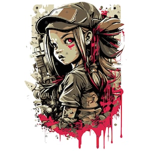military girl cartoon svg png ultra high resolution graphic art