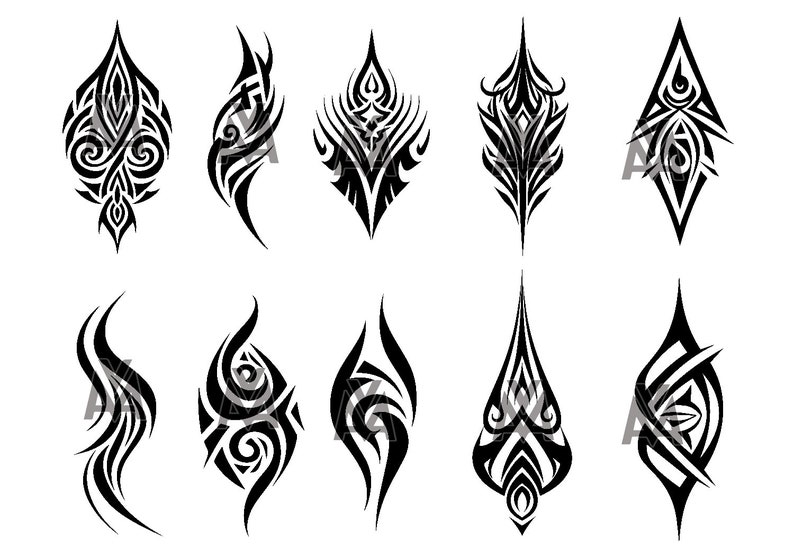 Tribal Tattoo, Tribal Bundle, Fantasy, symbols, vector,scalable, SVG, PNG image 1