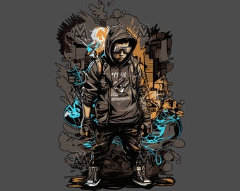 Hacker Kid Graffiti Street Art svg png dtg Vektor Kunst