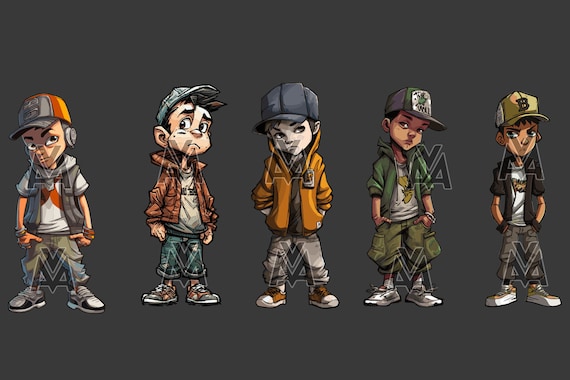 Street Kids Svg Design Bundle Dtg Vector Boys From the Hood