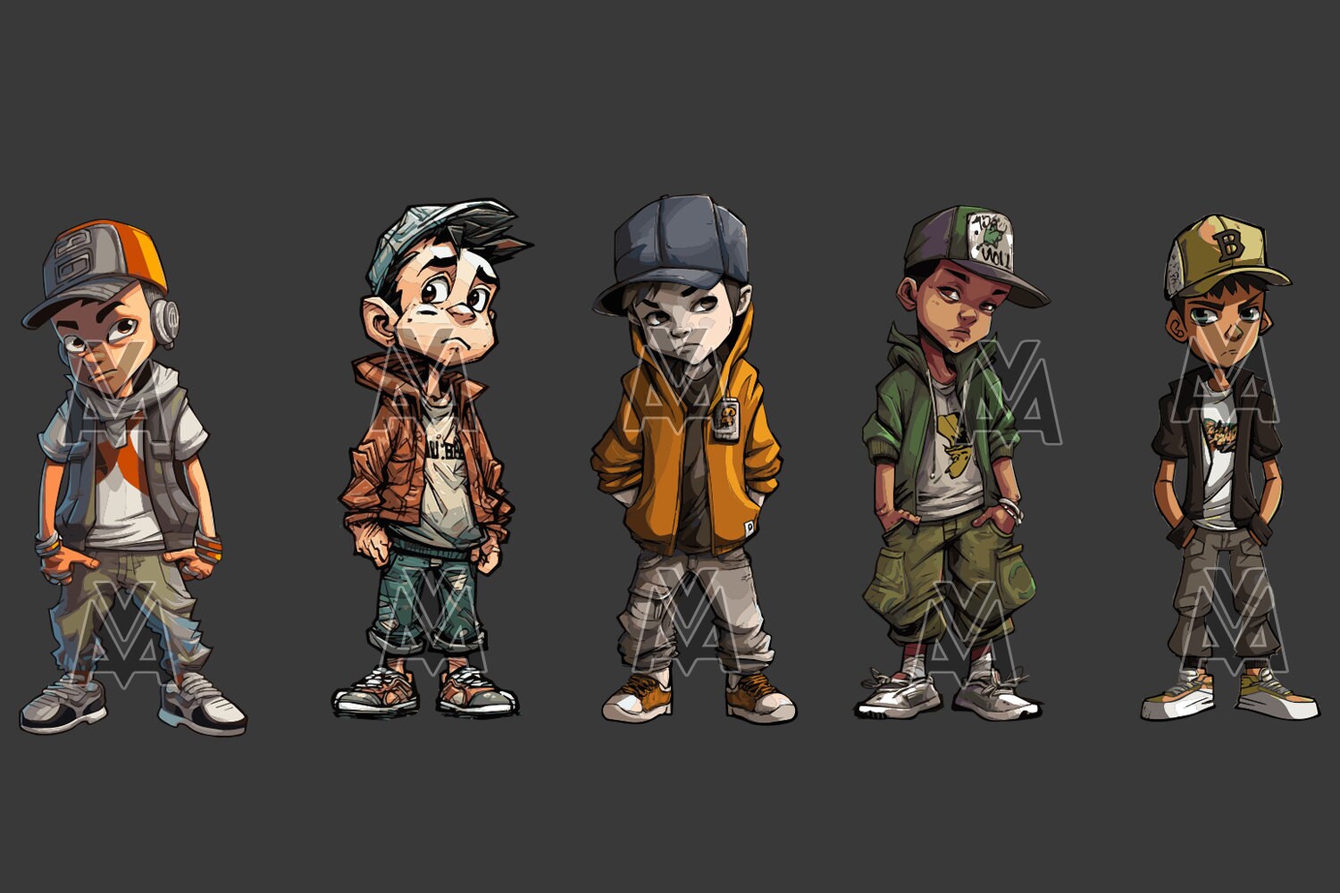 Street Kids Svg Design Bundle Dtg Vector Boys From the Hood