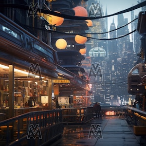 Retro Futuristic Poster, Futuristic City Wall Art, cyberpunk poster, Futuristic Wall Art, cyberpunk wall art, City Poster