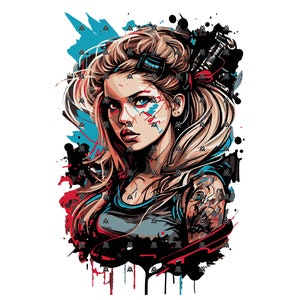 E-Girl png svg ultra high resolution vector graphic artwork cartoon comic style