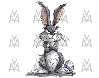 easter bunny angry bunny funny bunny, svg dtg scalable vector graphic illustration