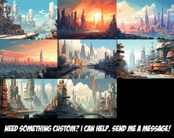 sci-fi wall art poster bundle massive collection science fiction comic artwork painting poster