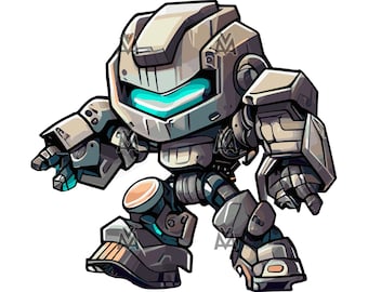 ロボット SVG DTG かわいい漫画チビスタイルロボット スケーラブル