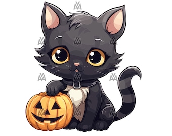 halloween kitten spooky bulldog cute halloween kitty seasonal dog cute scary dog cartoon graphic clip art fall