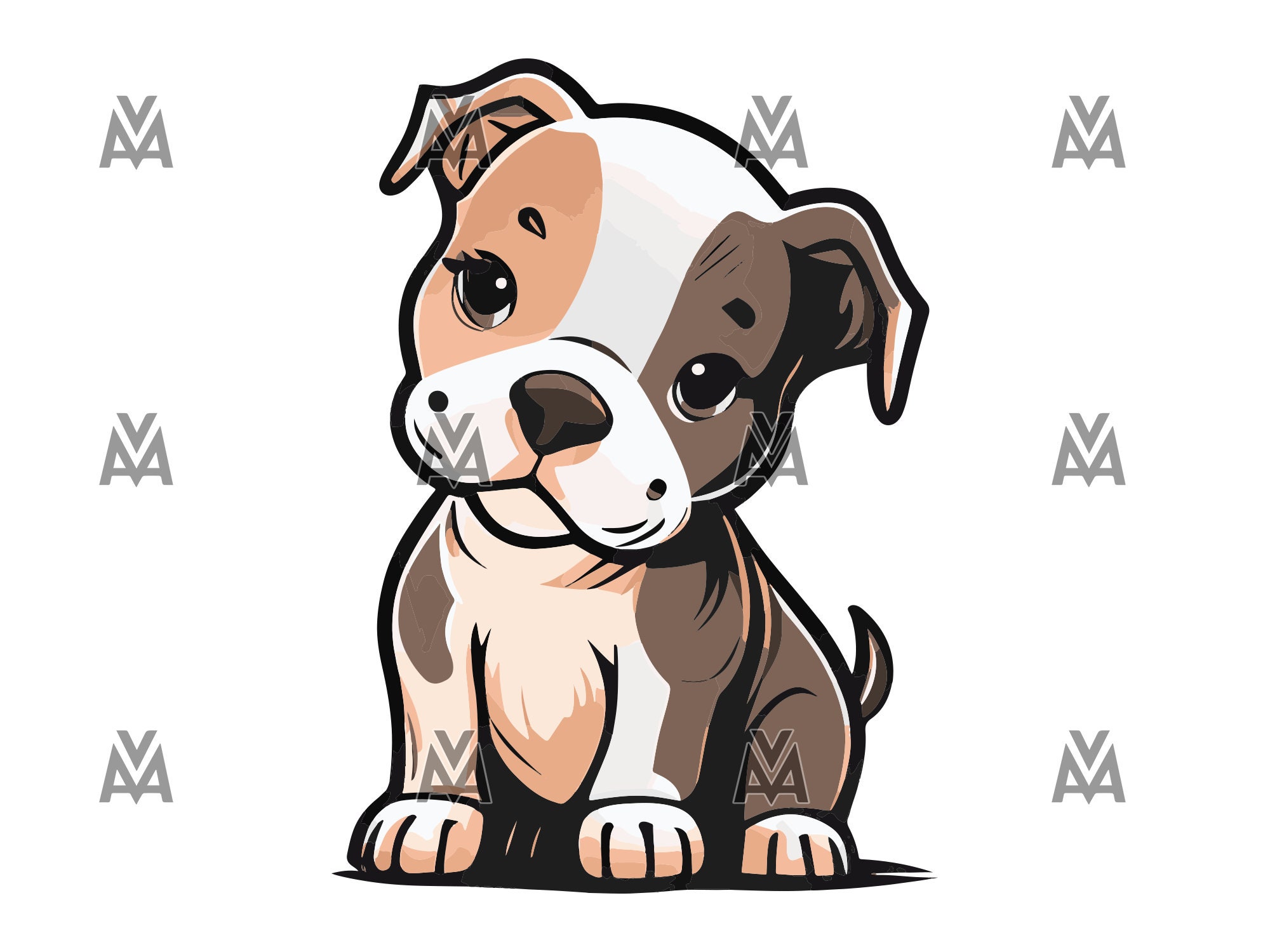 Paquete de diseño de cachorros Pitbull SVG DTG ilustraciones de arte  vectorial escalable estilo de dibujos animados - Etsy México, image size:2000x1500