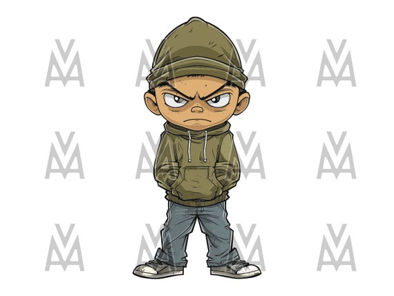 Street Kid SVG DTG Vector Art Graffiti Urban Street Art Beanie Hat