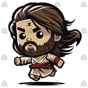 Adorable cute Chibi style Jesus Christ, PNG, SVG, vector, T-Shirt Design, Sublimation DTG, Joy Clipart, vector, svg, png, design bundle